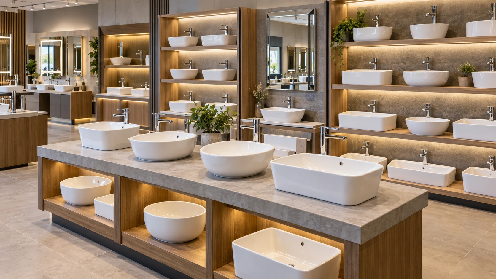 Building material store sink display