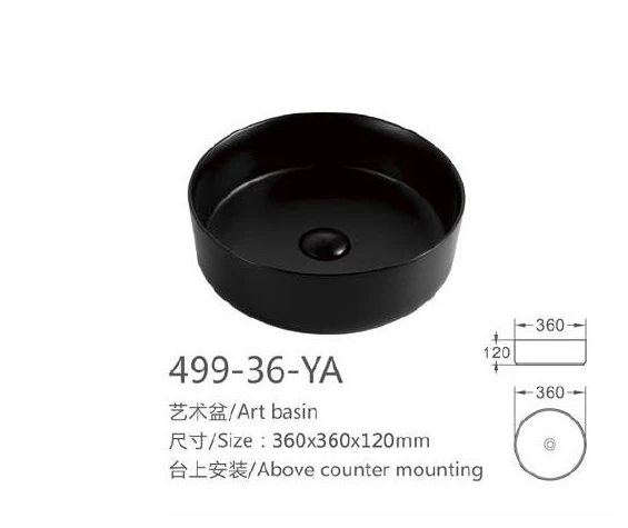 Black ceramic basin model 499-36-YA
